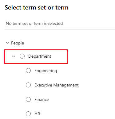 Select a term store
